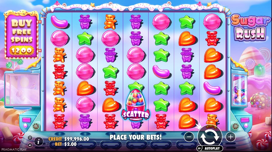 لقطة شاشة لواجهة لعبة Sugar Rush ورسوماتها