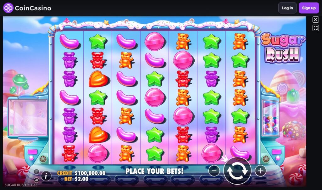 سلوت Sugar Rush على CoinCasino