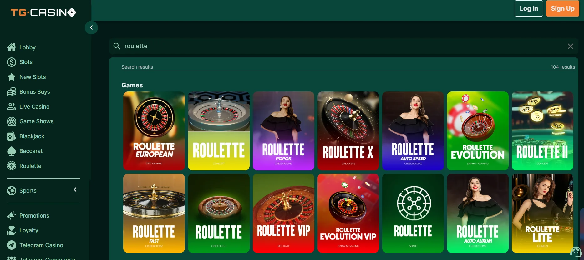TG.Casino - روليت