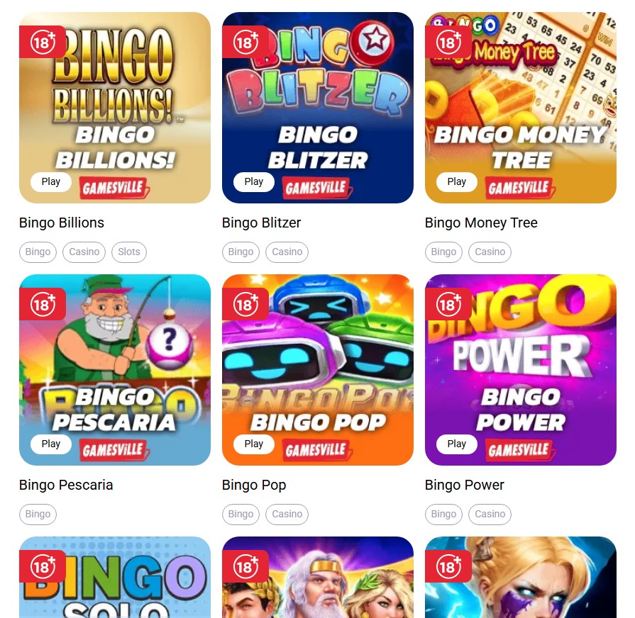 أشهر أنواع لعبة بينجو: Bingo billions و Bingo blitzer و Bingo money tree