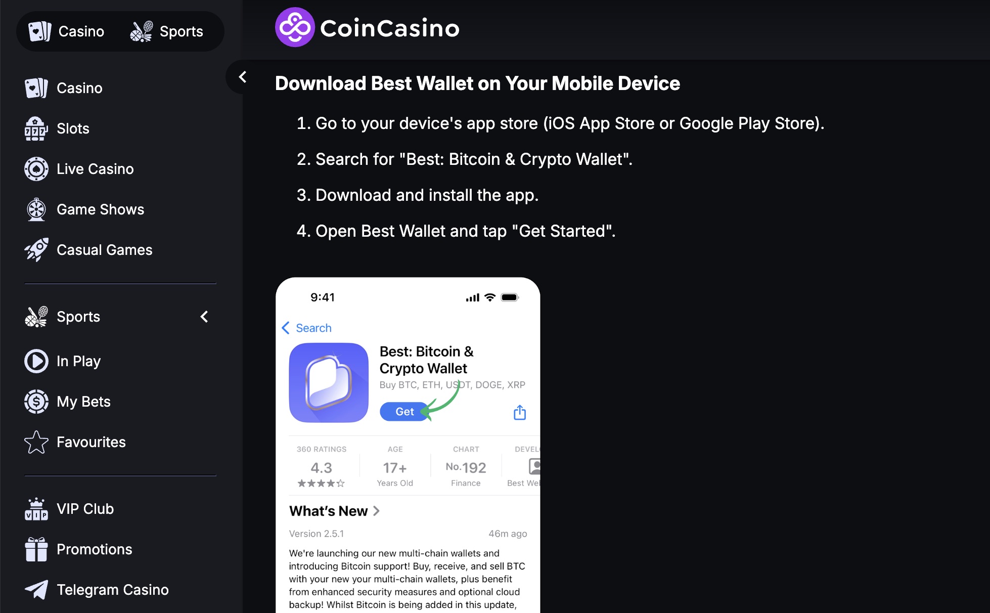 Coin Casino - Buy Crypto