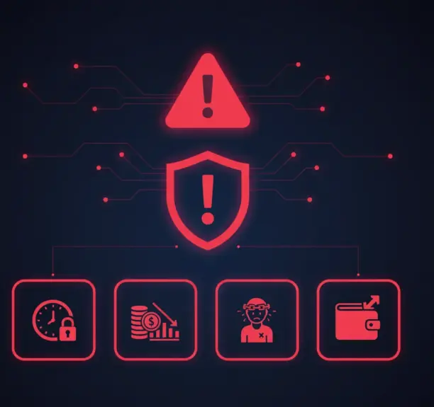 صورة توضيحية لعلامات تحذيرية حمراء