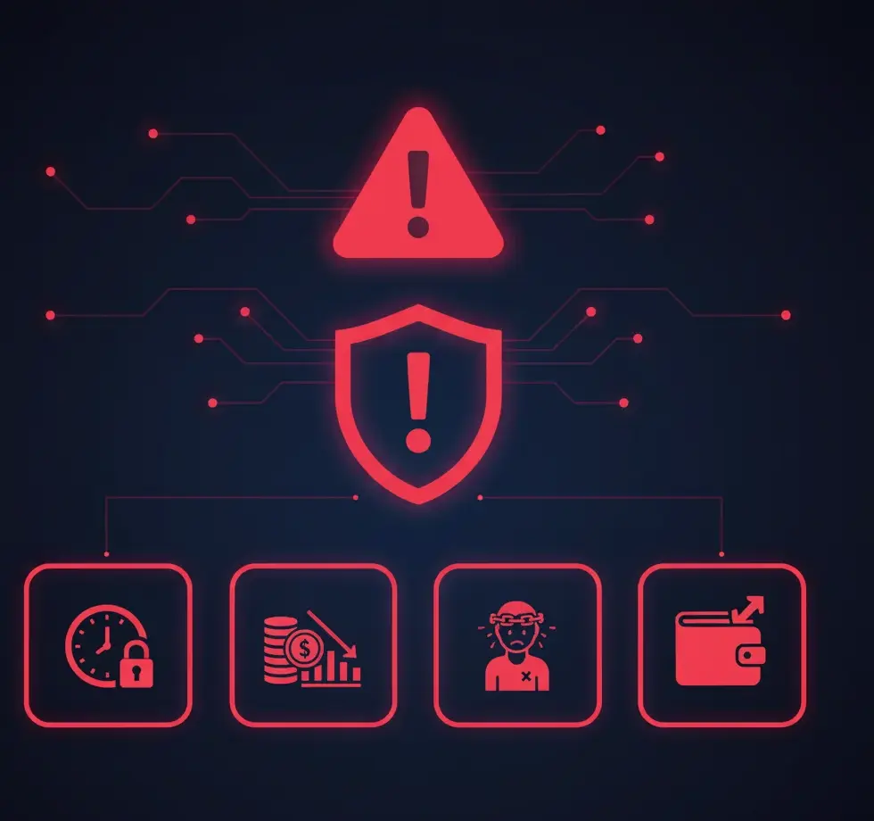 صورة توضيحية لعلامات تحذيرية حمراء