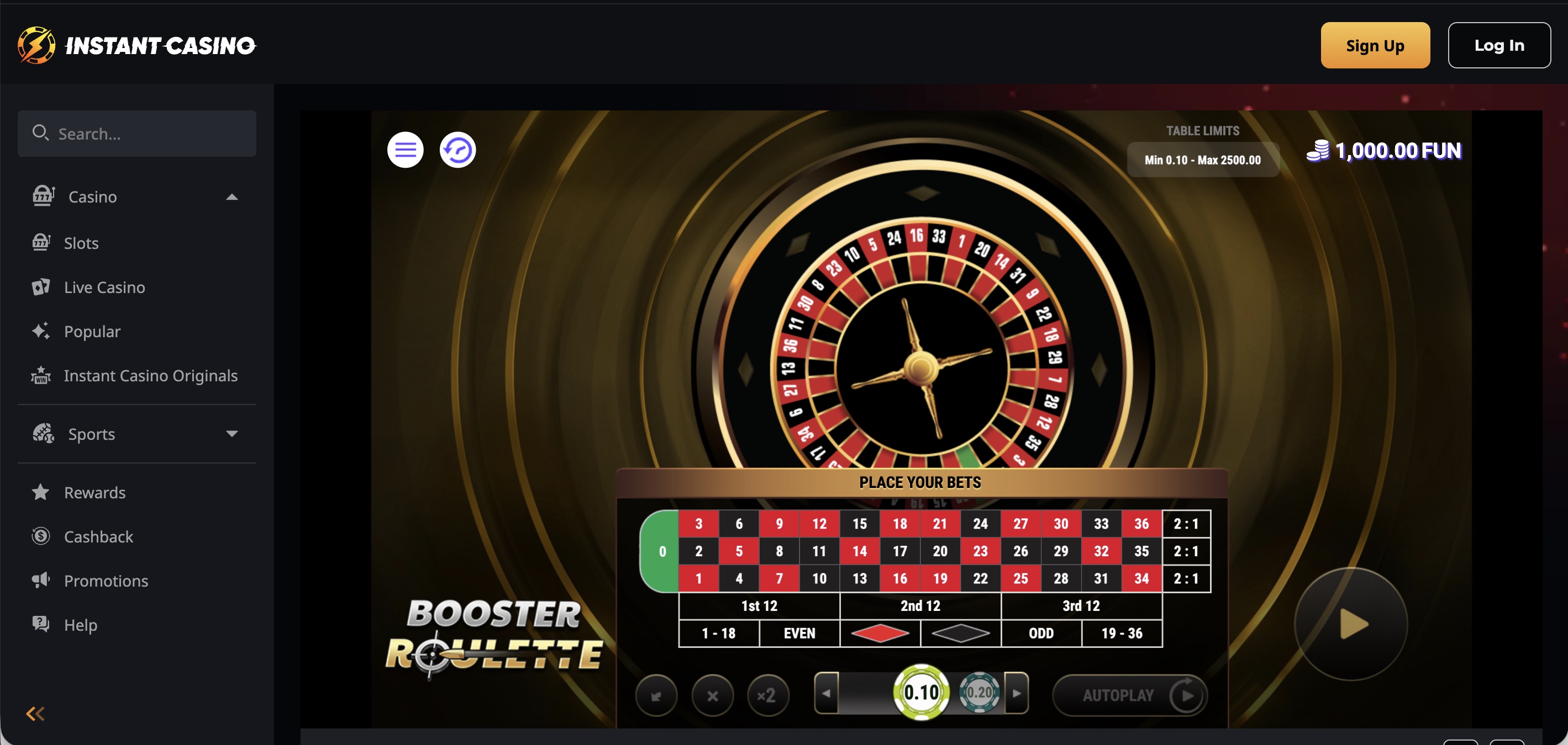 Instant Casino - Roulette