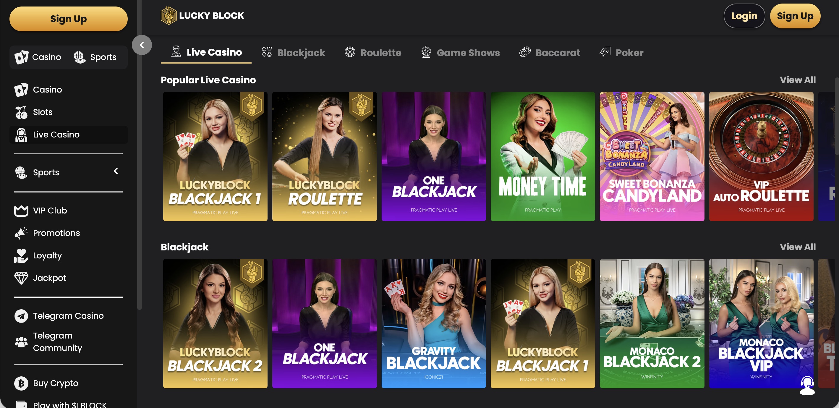 LuckyBlock - Live - Casino