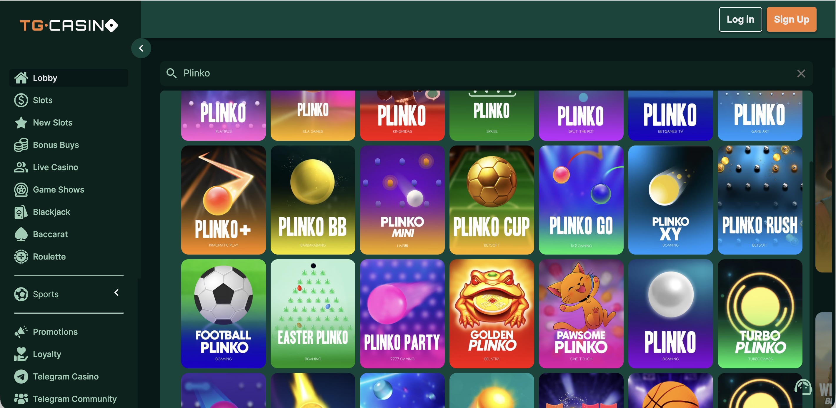 T.G casino - Plinko