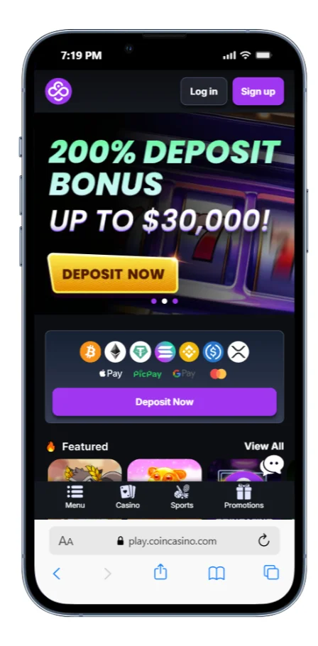 تطبيق coincasino على هاتف آيفون 13 برو ماكس