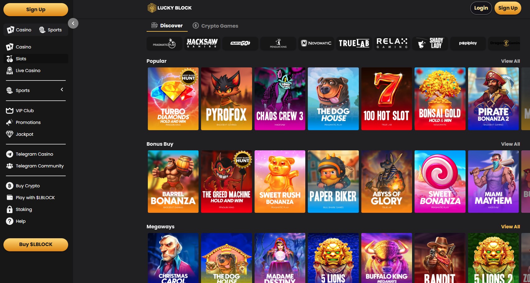 مكتبة ماكينات القمار في كازينو لاكي بلوك