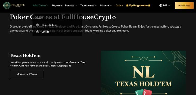 Nabídka her a úroveň soupeřů poker online