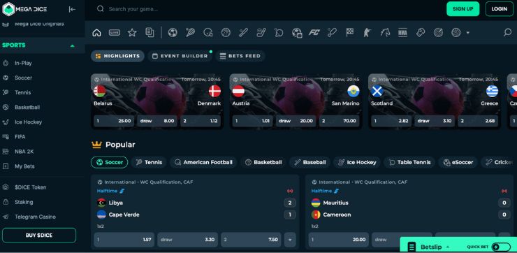 megadice betting offices