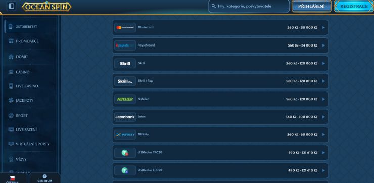 oceanspin paysafecard casino