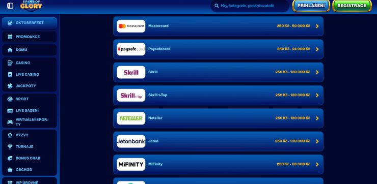 spinofglory paysafecard casino