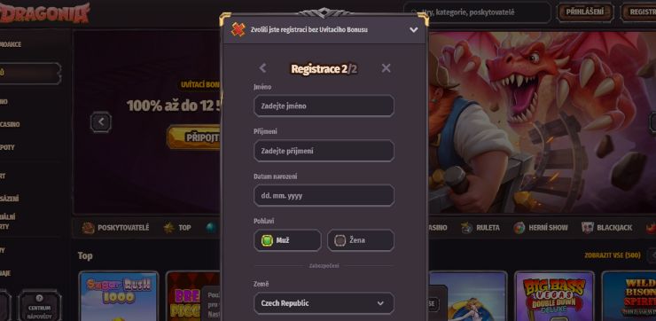 Adding personal information and verifying your account Doplnění osobních údajů a ověření účtu