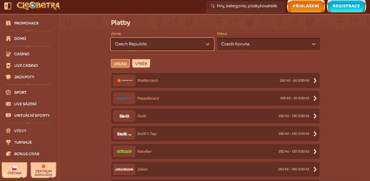 Deposit of funds cz Wanted Dead or a Wild Vklad prostředků