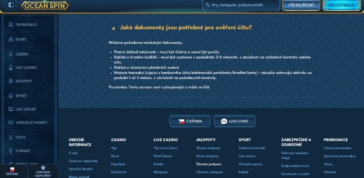 KYC verification live casino KYC ověření (před výběrem výhry)