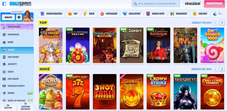 oonlyspins cc cz Sloty