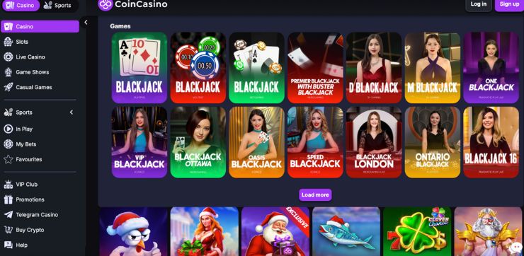 CoinCasino blackjack