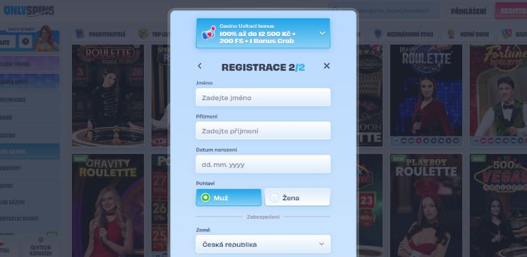 Create an account without unnecessary stress roulette