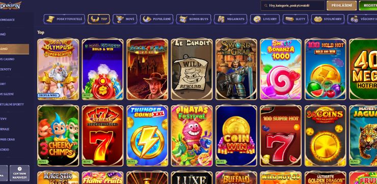 Divaspin casino má širokou nabídku