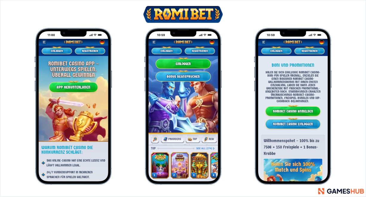Romibet Casino mobiler Screenshot