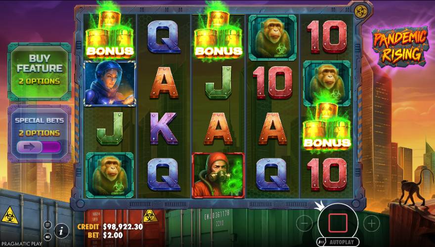 pandemic slot gameplay bonus