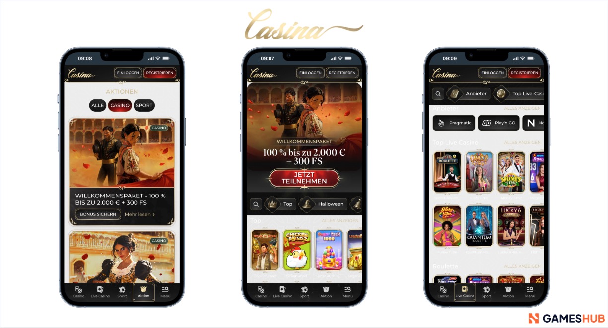 Casina Casino mobiler Screenshot