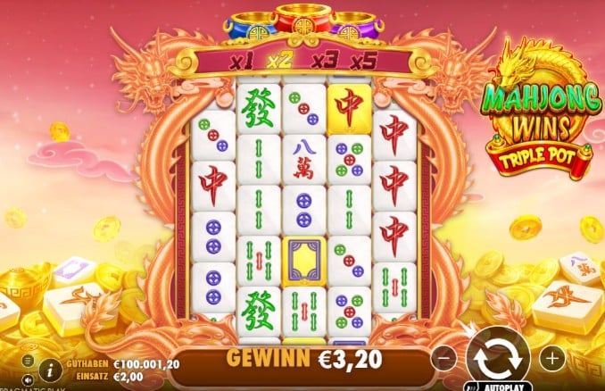 Mahjong Wins Triple Pot: Der neue Tumble-Kracher mit Triple-Pot-Fieber von Pragmatic Play!