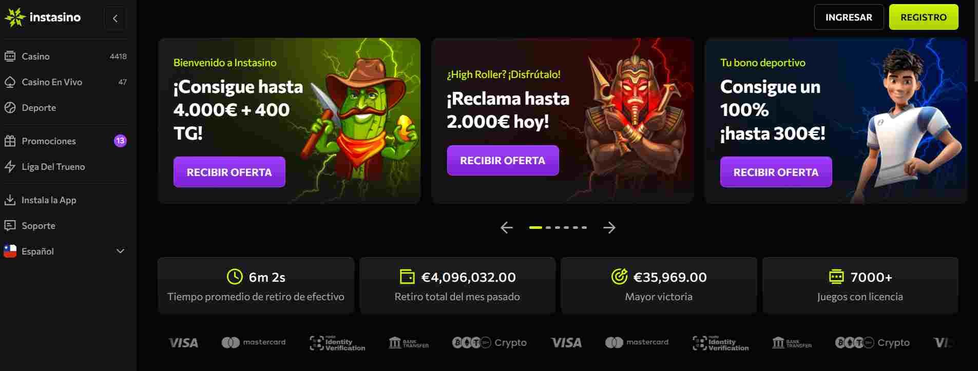 Instasino – Inmediatez y excelencia en juegos de casino