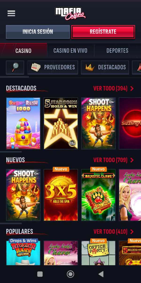 Mafia Casino cuenta con un sitio web totalmente responsive