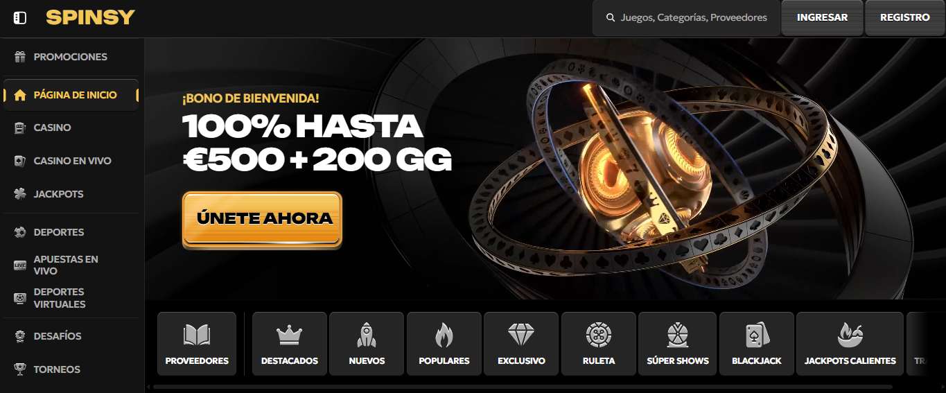 Spinsy Casinos con retirada instantánea