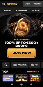 Spinsy es una de las mejores apps de casino para ganar dinero real con el catálogo de juegos más grande