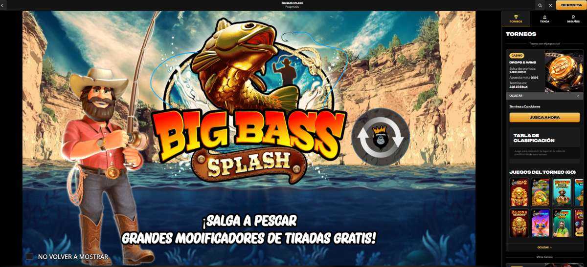 Entrar en Spinsy es como llegar a una feria del juego de Big Bass Splash slot