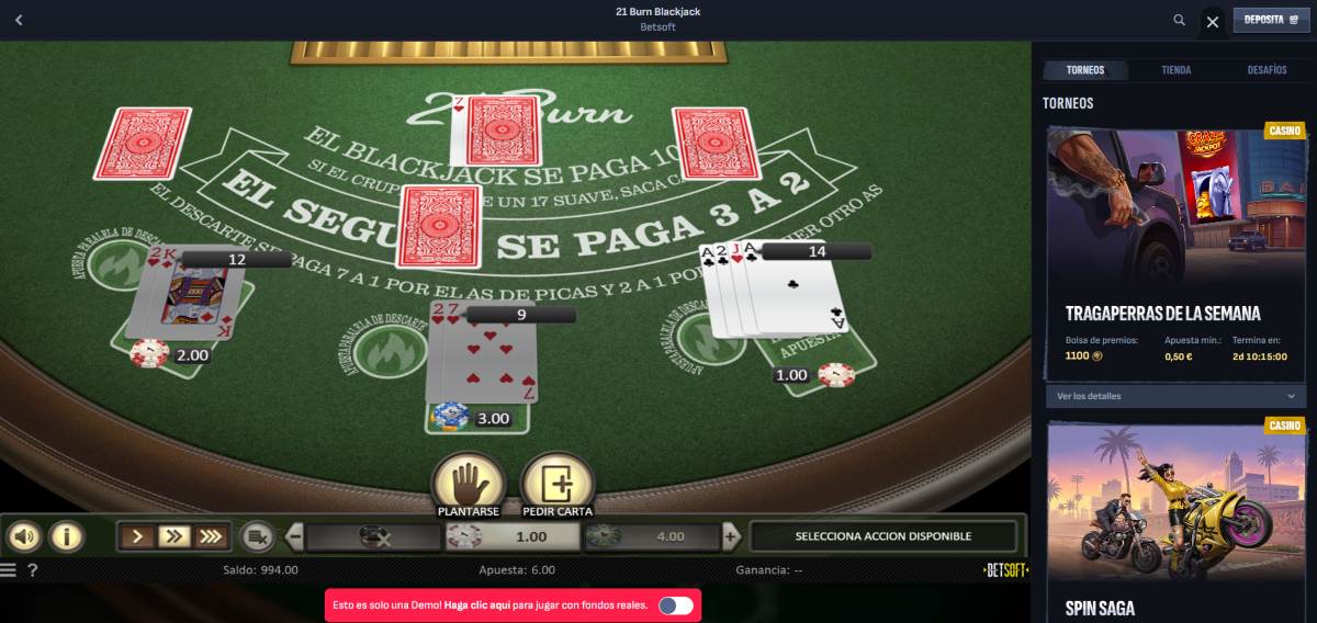 ejemplos de tabla de pagos de Blackjack