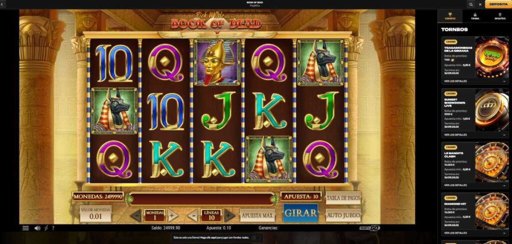 Book of Dead: RTP, Volatilidad, y premios en Spinsy para Book of Dead Slot