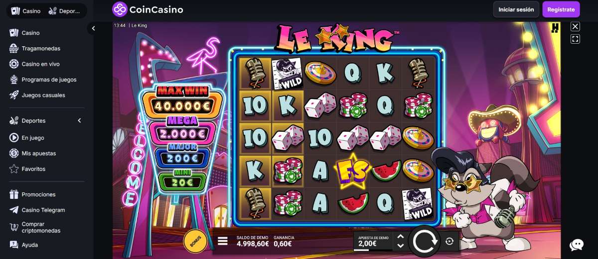 En CoinCasino puedes jugar sin registro anónimamente o con dinero real si decides crear una cuenta