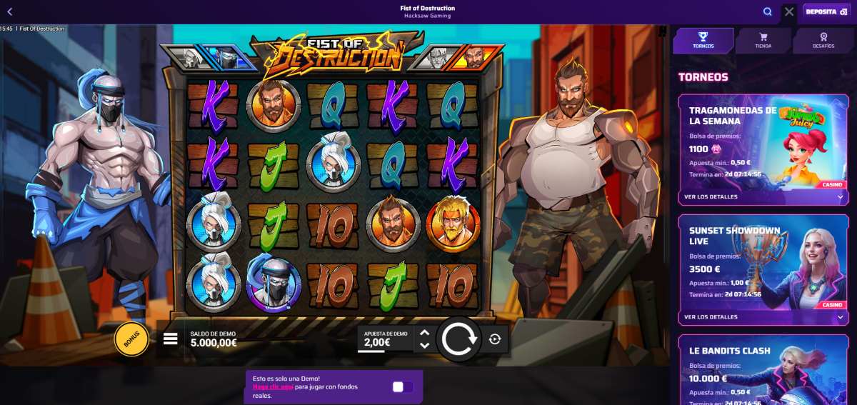 Roby Casino es una de las mejores opciones para jugar a la slot Fist of Destruction