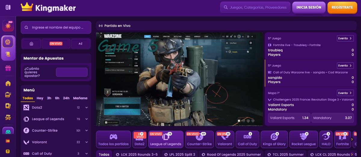 KingMaker – Excelentes cuotas en apuestas de los eSports