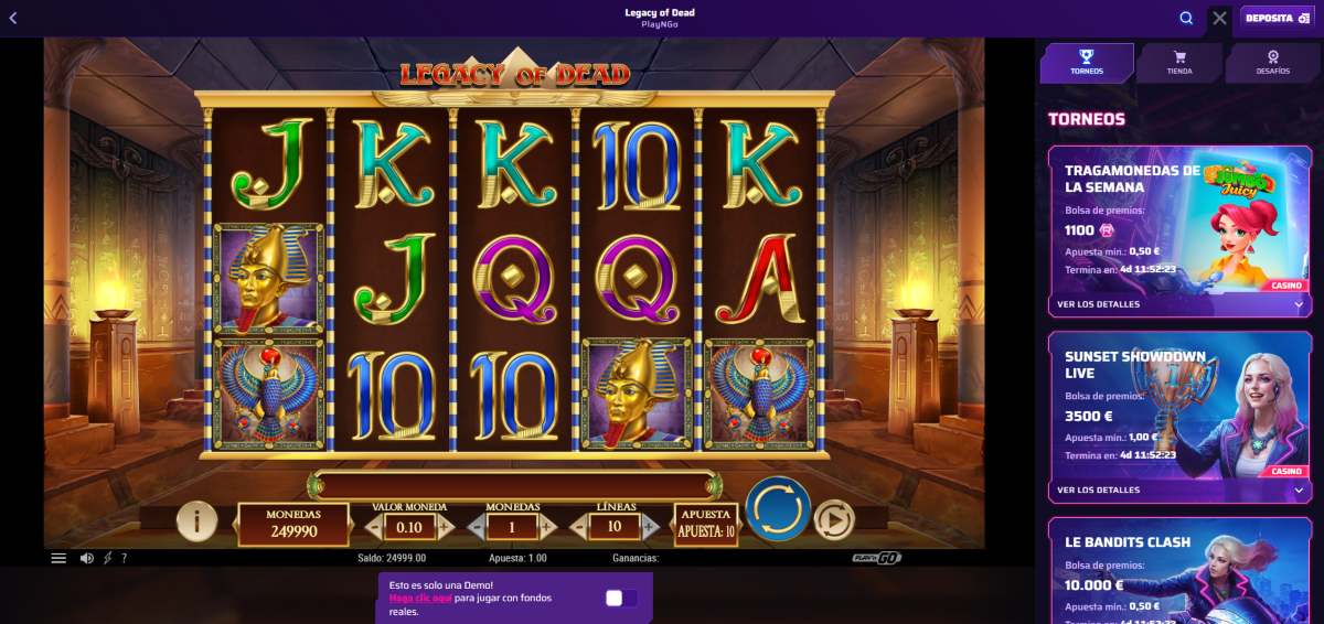 El Legacy of Dead de Roby Casino