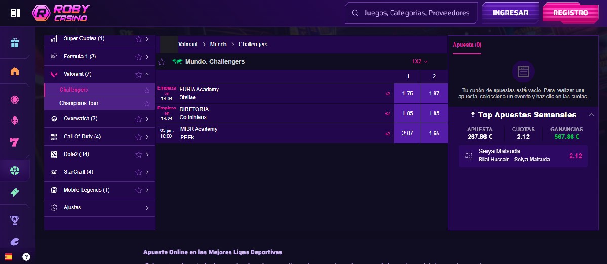 Casa de apuestas eSports con gran bono de bienvenida