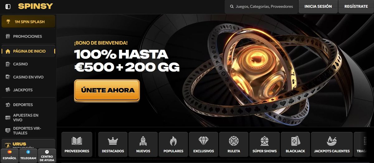 Spinsy es uno de los casinos que más pagan con el catálogo de juegos más amplio