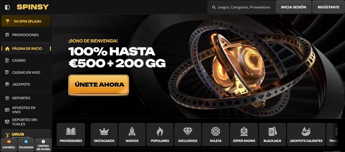 Spinsy es uno de los mejores casinos internacionales para jugar desde España