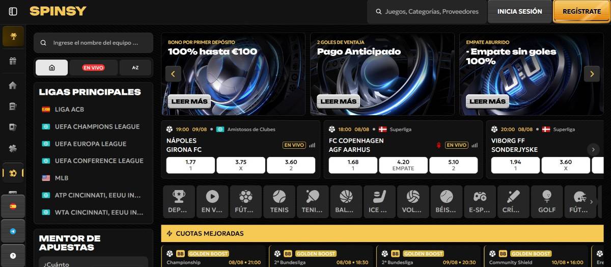 Spinsy admite el registro de jugadores internacionales
