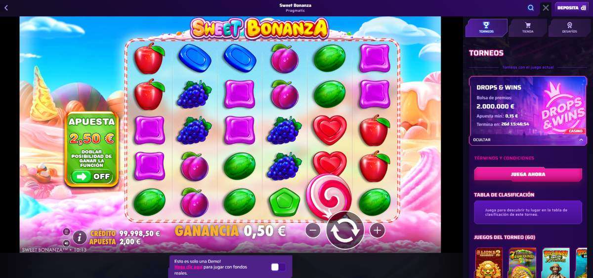 Sweet Bonanza en Roby Casino te hará pasar un buen rato y ganar premios.