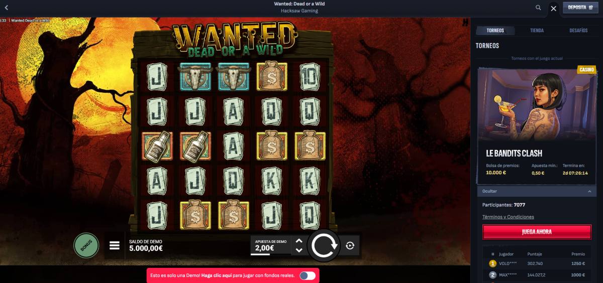 Juguemos al Wanted Dead slot en Mafia Casino