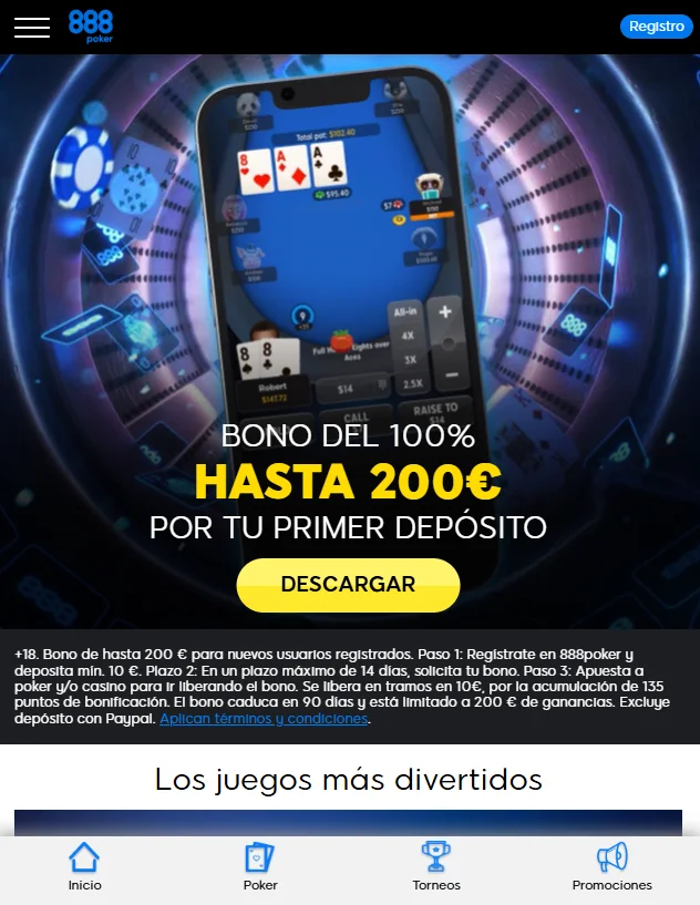 Juega al póker con 888Poker