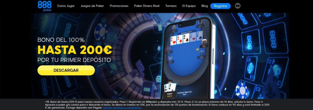 888Póker cuenta con mesas de póker en vivo para jugar en línea
