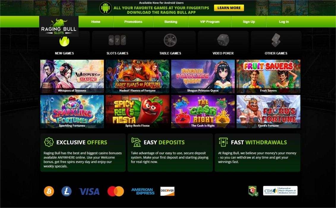 Si buscas un casino online en Florida, Raging Bull es tu opción