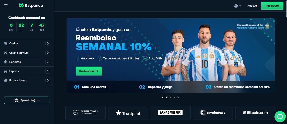 Betpanda es el casino sin DNI más recomendado en este momento