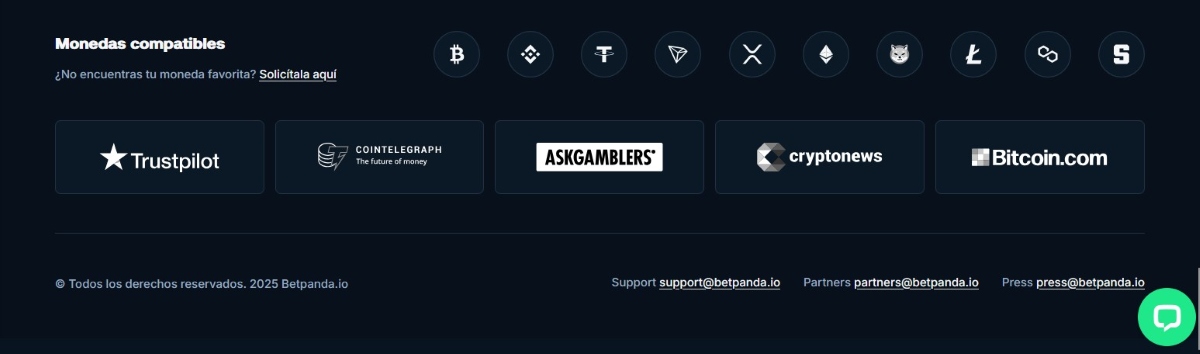 Betpanda acepta pagos sin DNI en crypto y fiat