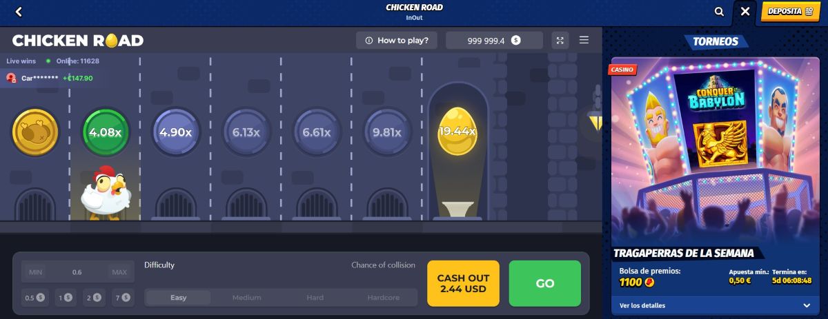 Big Clash permite jugar a Chicken Road con dinero real